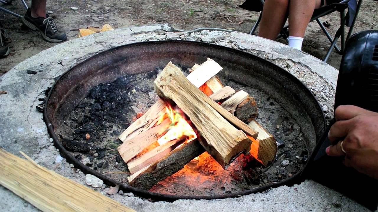 Built a pyramid wood form before light the fire