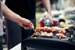 Grilling barbecue outdoors